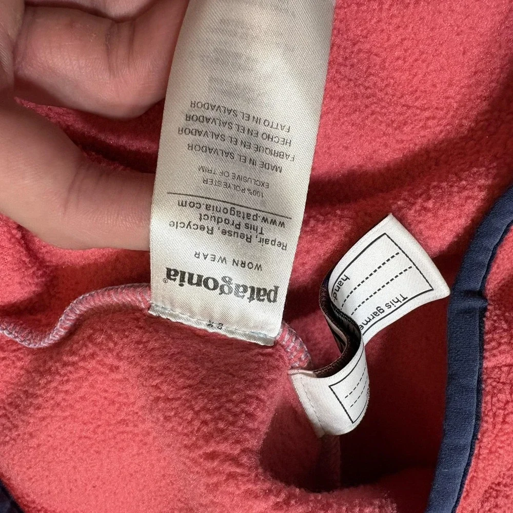 Patagonia Synchilla Fleece Jacket‎ Youth Large 12 Blue Red Snap-T Colorblock